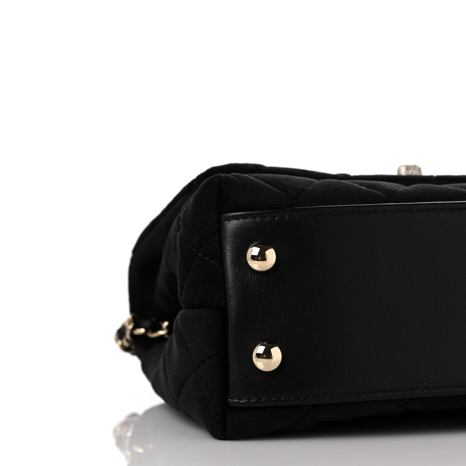 Chanel Velvet Crystal Quilted Extra Mini Coco Handle Flap Black 8 of 9