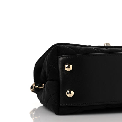 Chanel Velvet Crystal Quilted Extra Mini Coco Handle Flap Black 8 of 9