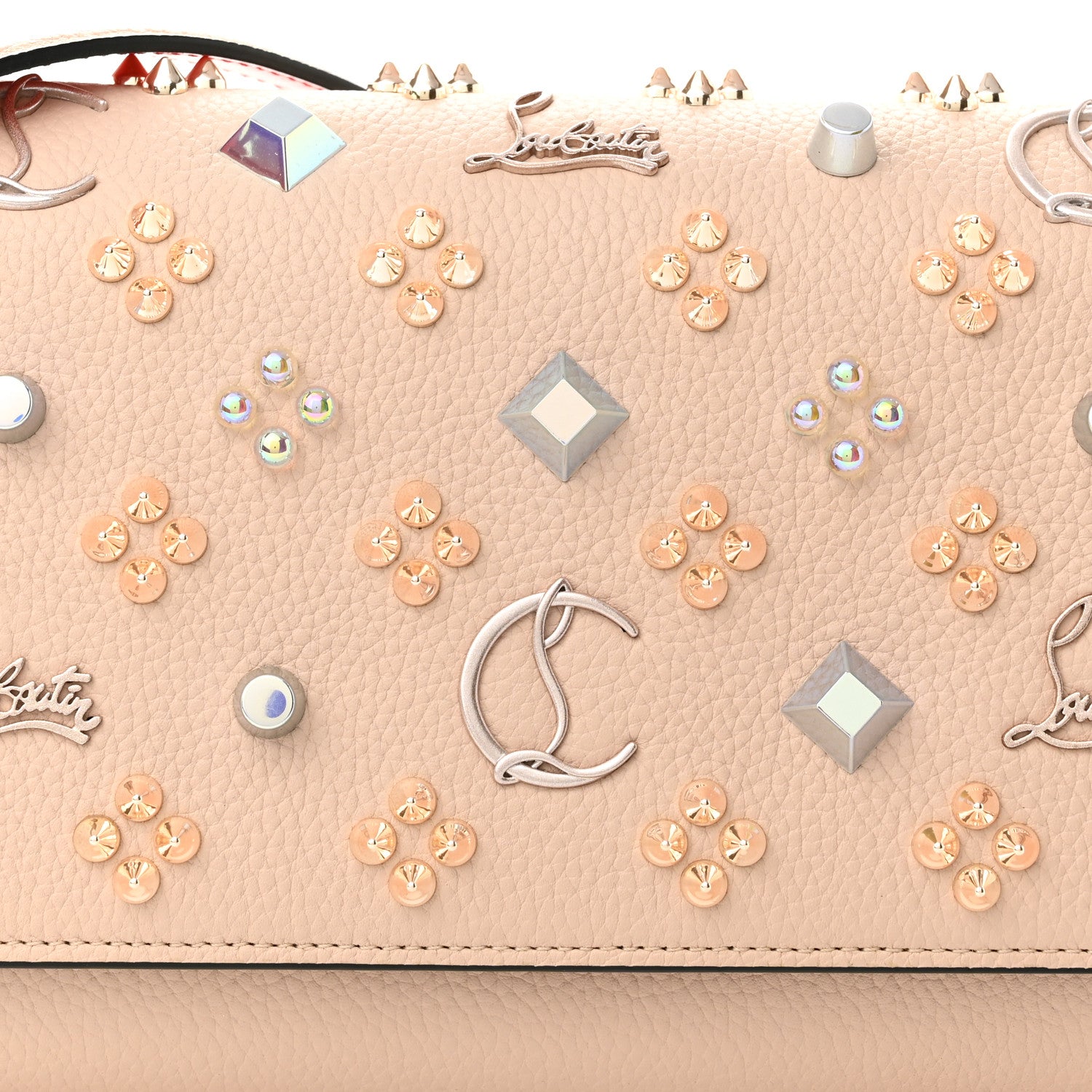 Christian Louboutin Calfskin Spikes Loubinthesky Paloma Clutch Ballerina 7 of 12