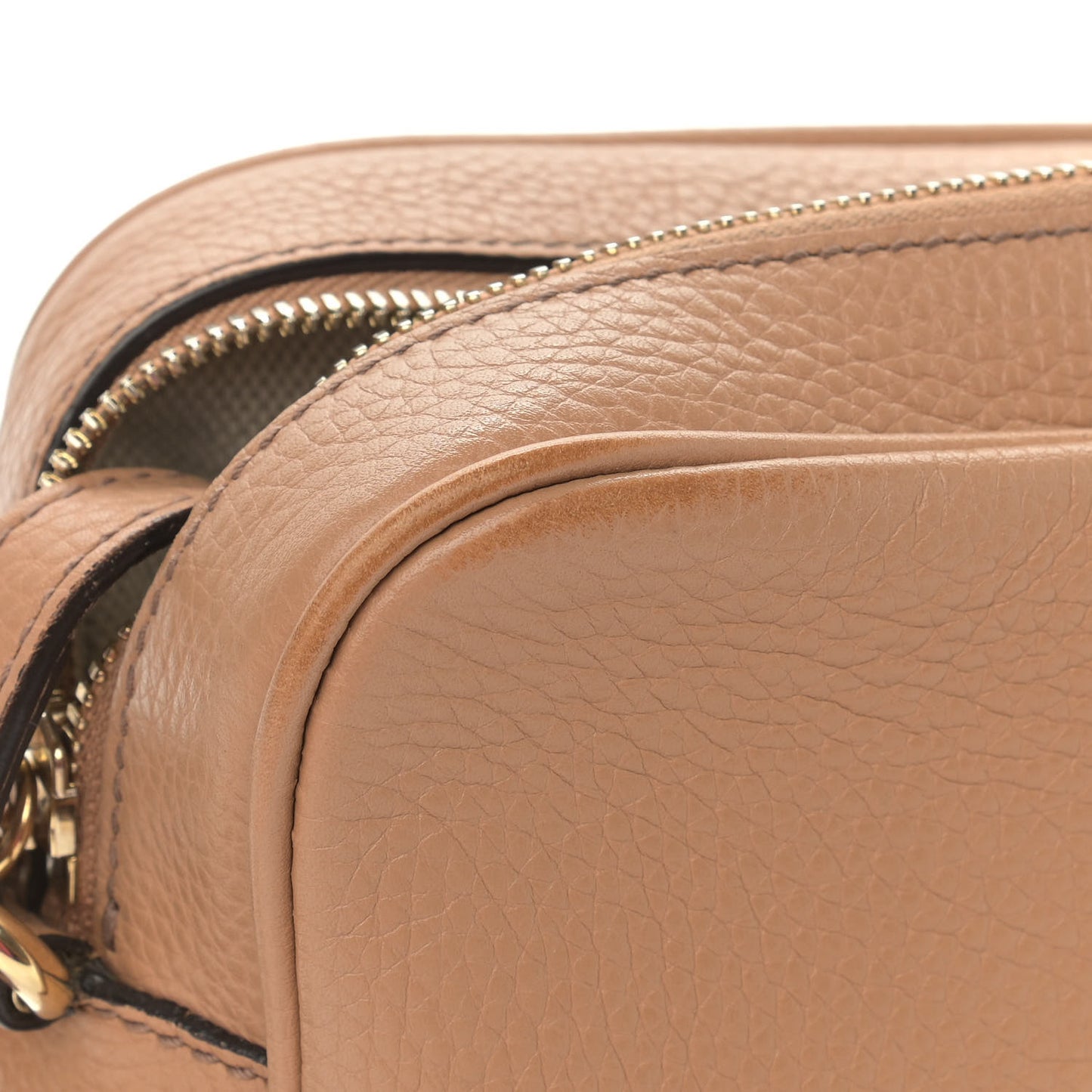 Pebbled Calfskin Small Soho Disco Bag Camelia