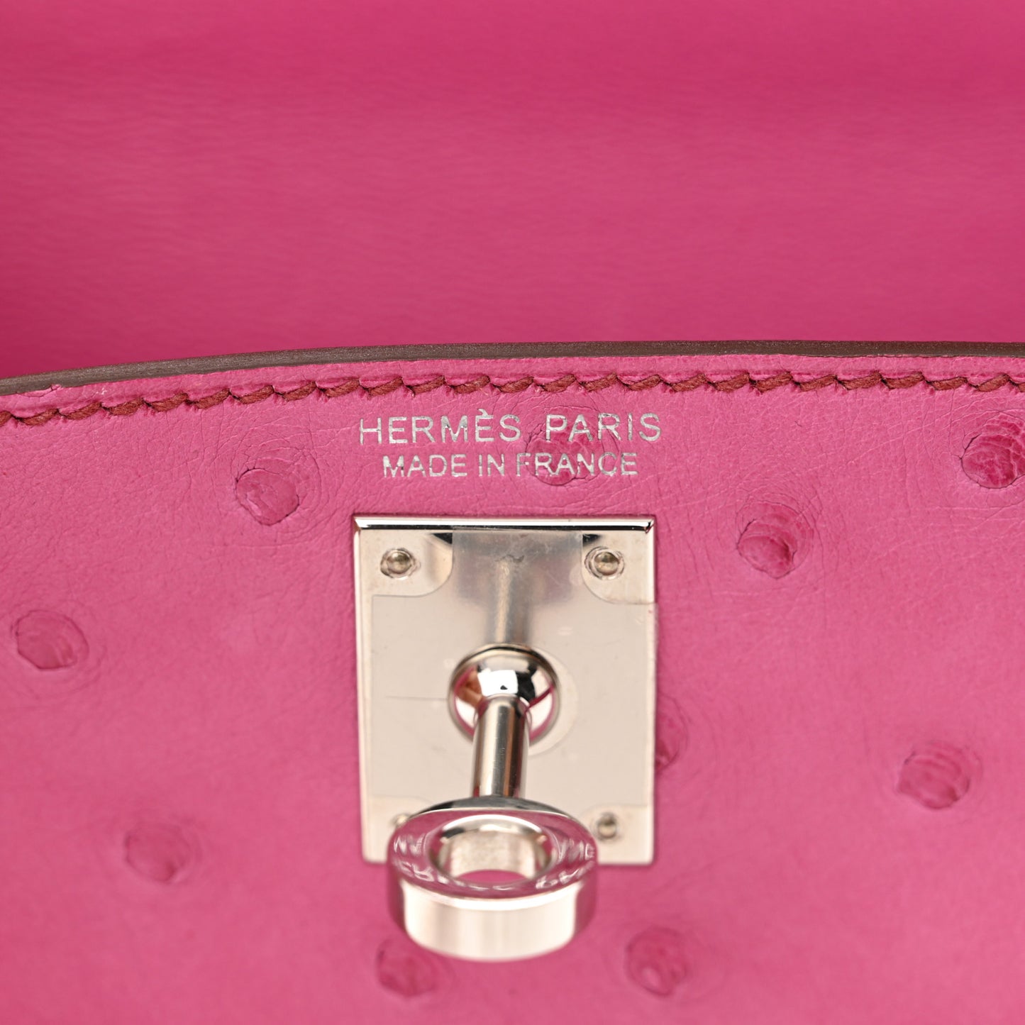 Ostrich Kelly Sellier Mini 20 Rose Pourpre