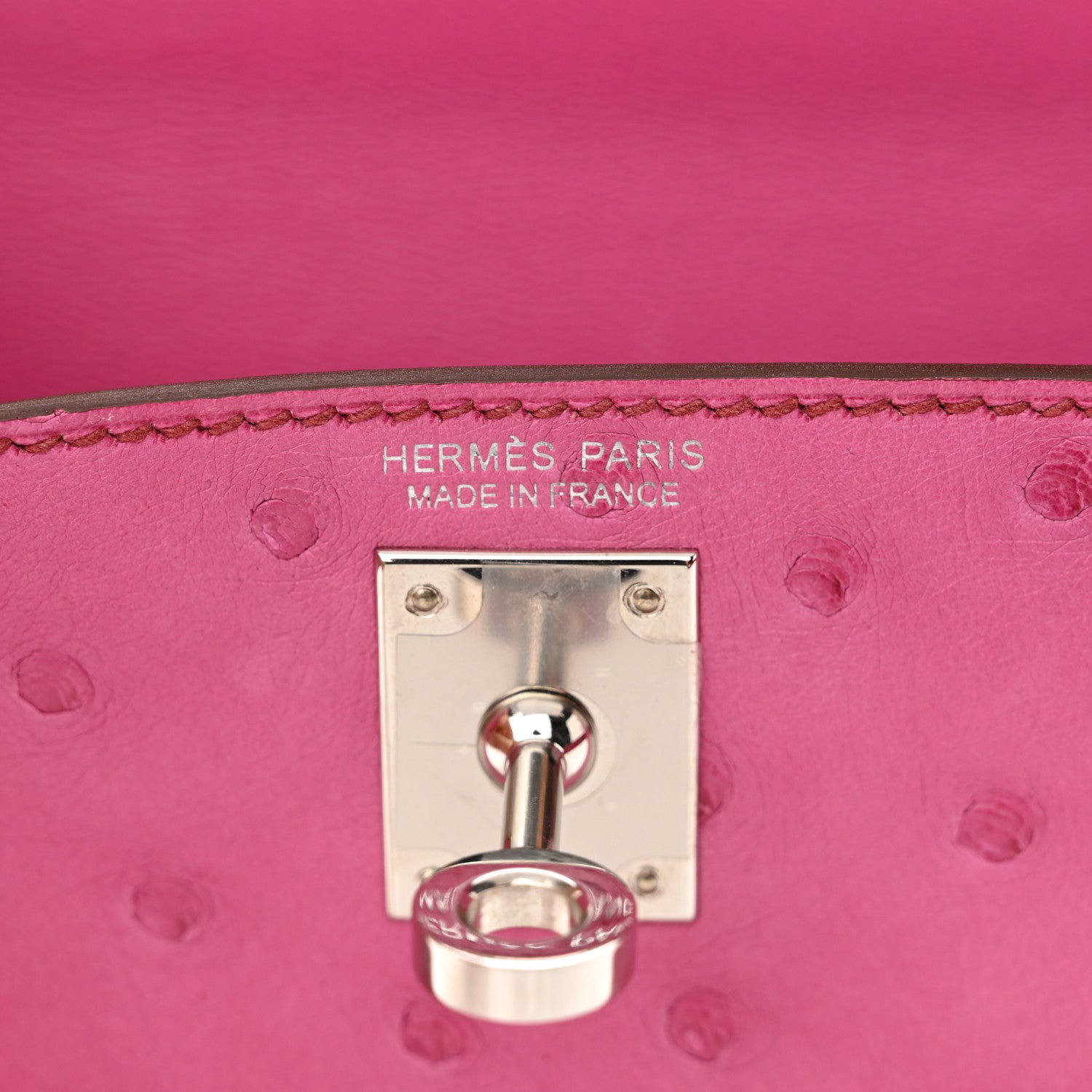 Hermes Ostrich Kelly Sellier Mini 20 Rose Pourpre 6 of 13