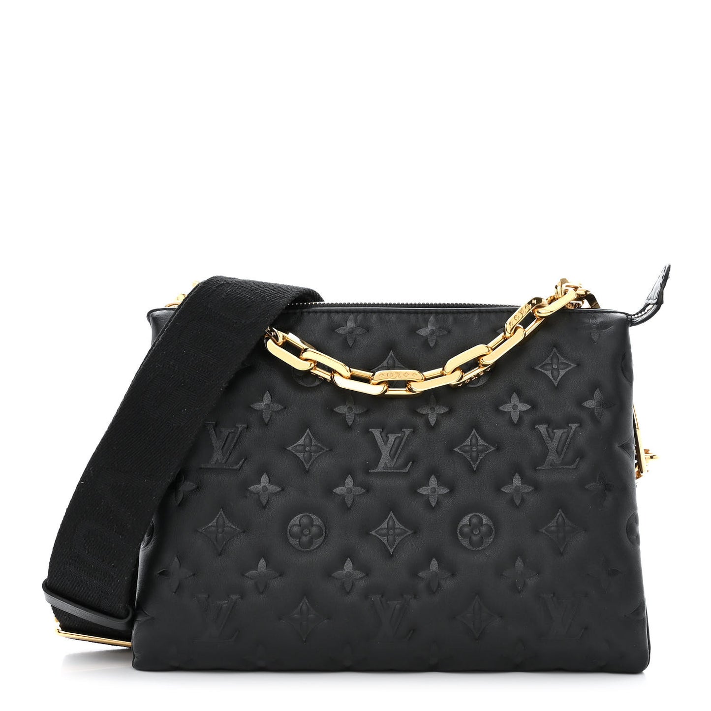 Lambskin Embossed Monogram Coussin PM Black