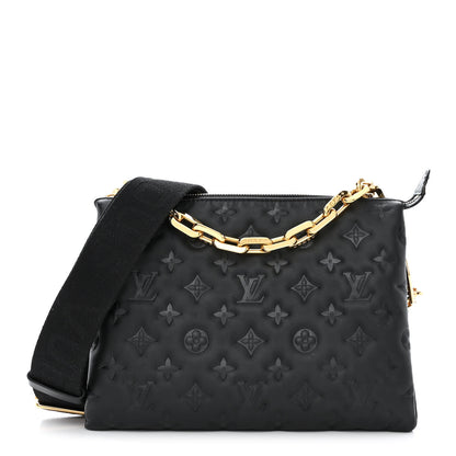 Louis Vuitton Lambskin Embossed Monogram Coussin PM Black 1 of 12