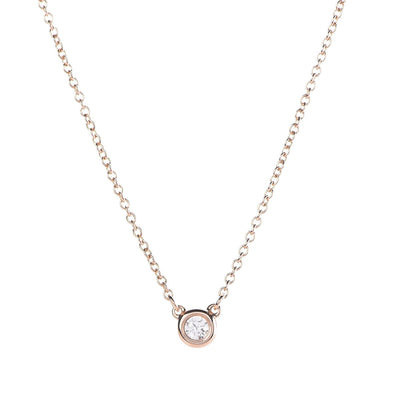 Tiffany 18K Rose Gold Diamond .05ct Elsa Peretti Diamonds by the Yard Pendant Necklace 4 of 8