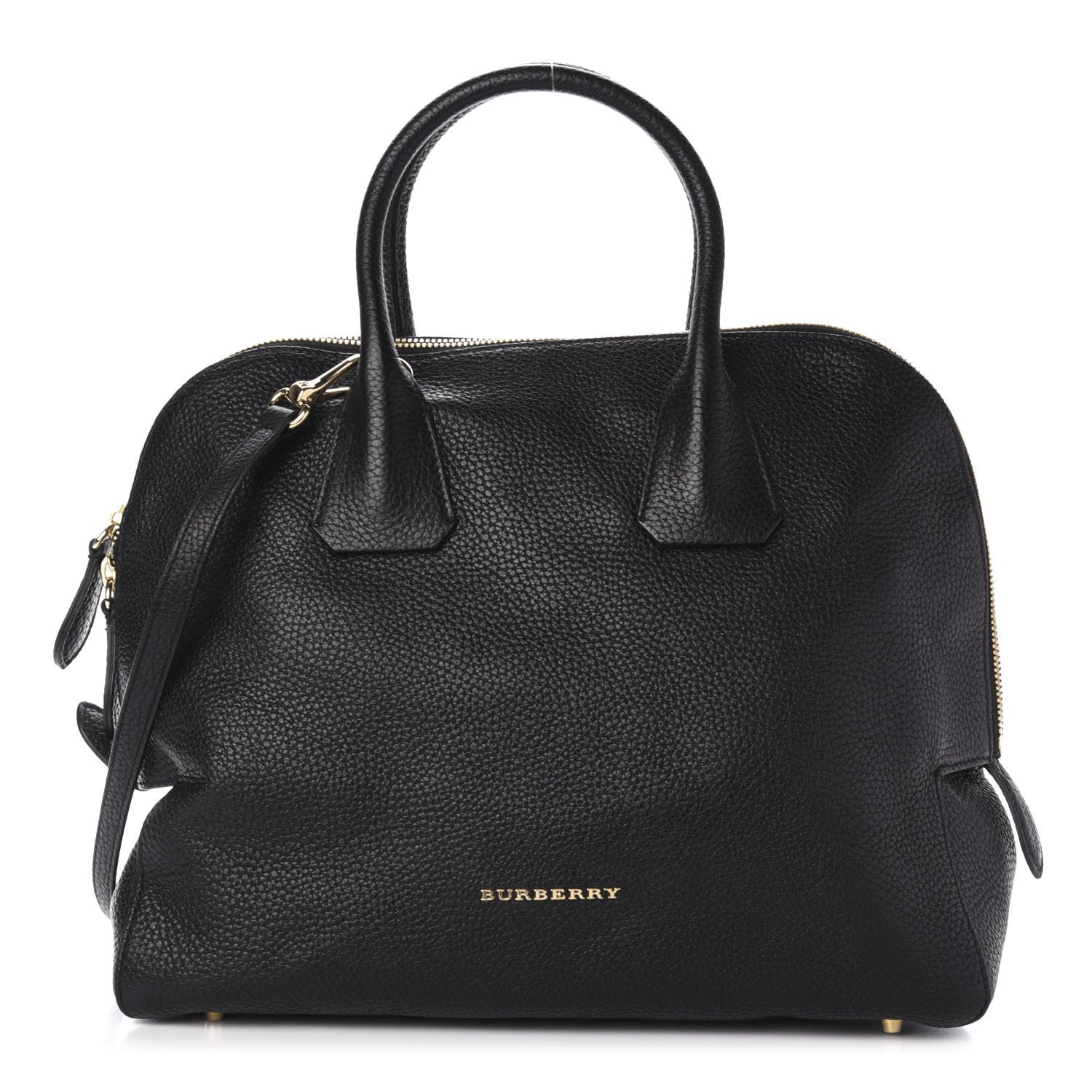 Burberry London Grainy Calfskin Medium Greenwood Bowling Bag Black 1 of 10
