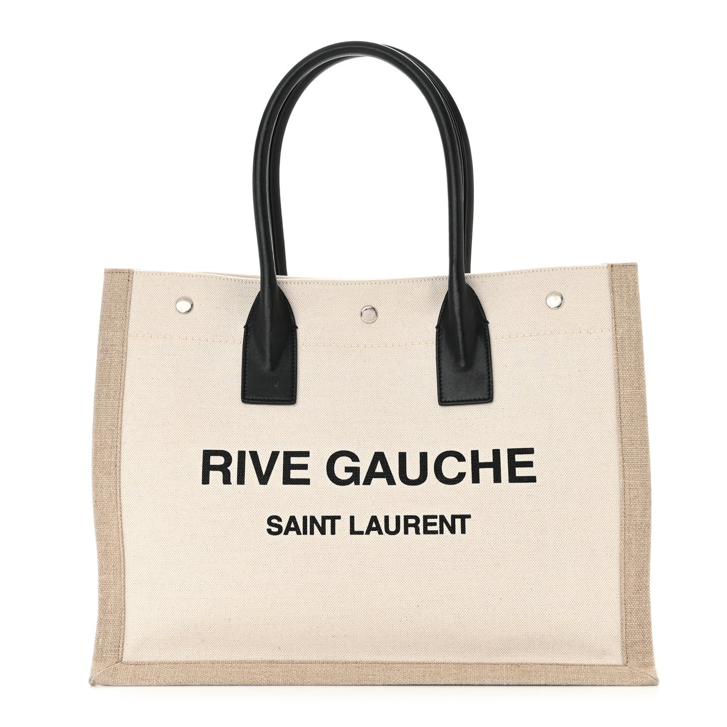 Linen Calfskin Small Rive Gauche Tote Optic White