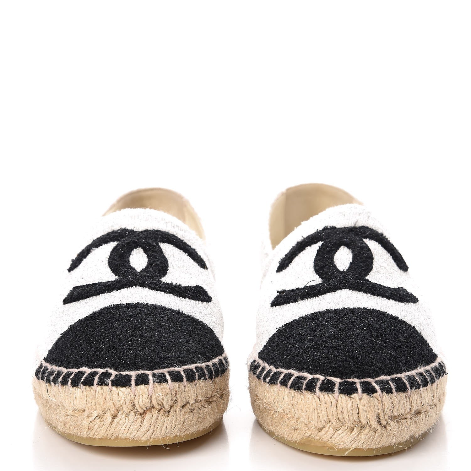 Chanel Terry Cloth CC Espadrilles 40 Silver Black 2 of 10