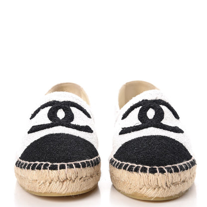 Chanel Terry Cloth CC Espadrilles 40 Silver Black 2 of 10