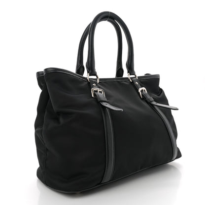Prada Tessuto Nylon Soft Calf Small Tote Black 2 of 12