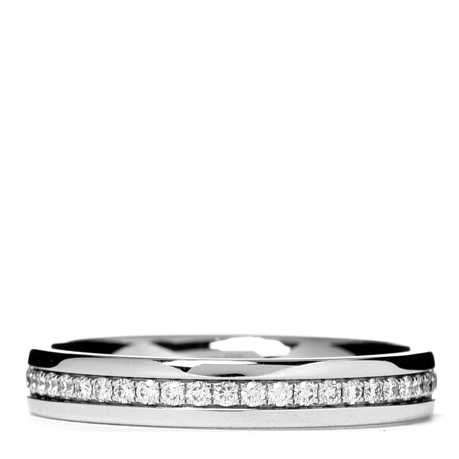 Tiffany 18K White Gold Diamond Metro Wedding Band Ring 49 5 2 of 4