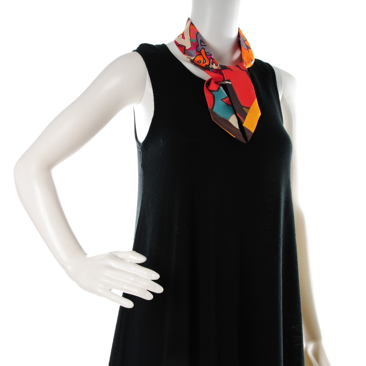 Hermes Silk Graff Graffiti Twilly Marron Orange Vert De Gris 4 of 4