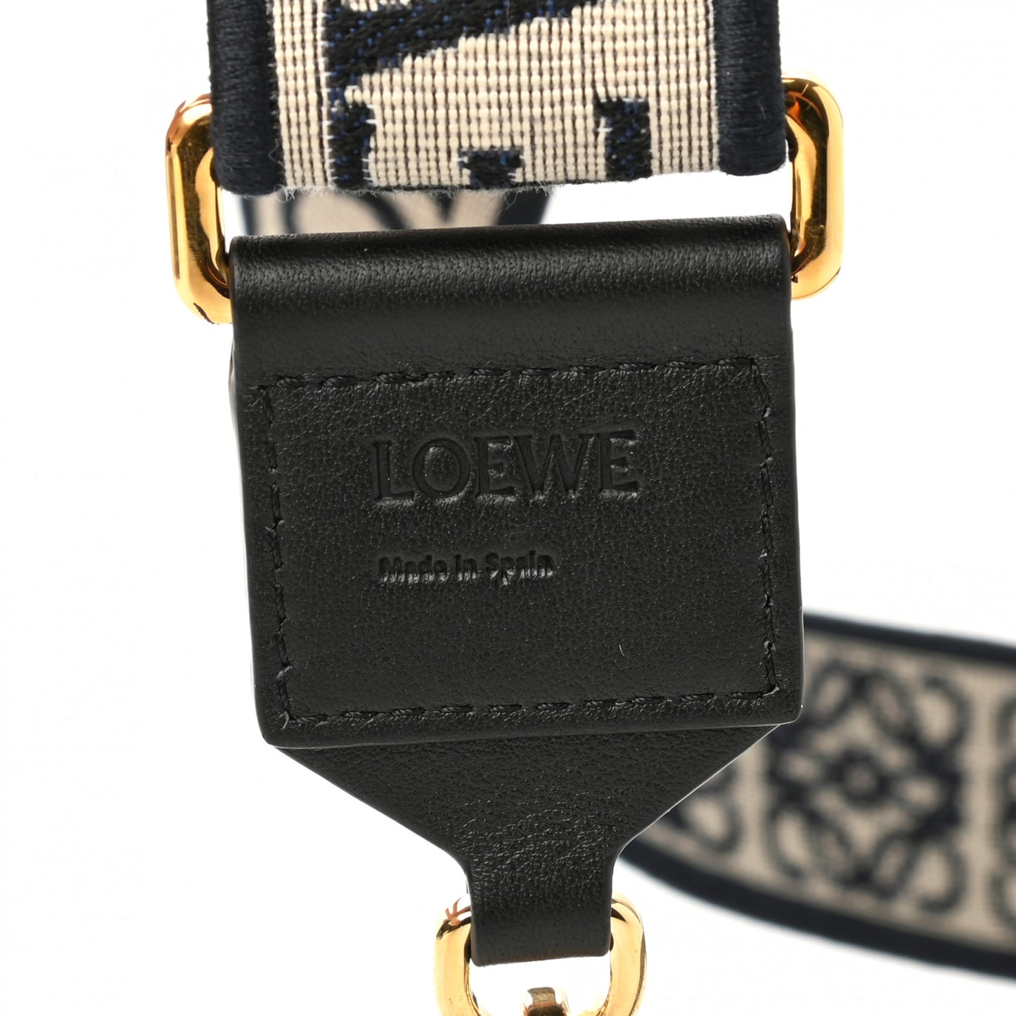 Calfskin Jacquard Anagram Strap Navy Black