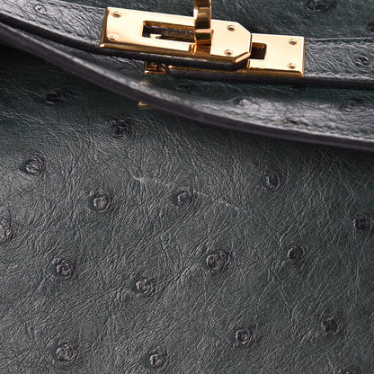 Hermes Ostrich Kelly Longue Wallet Vert Titien 8 of 8