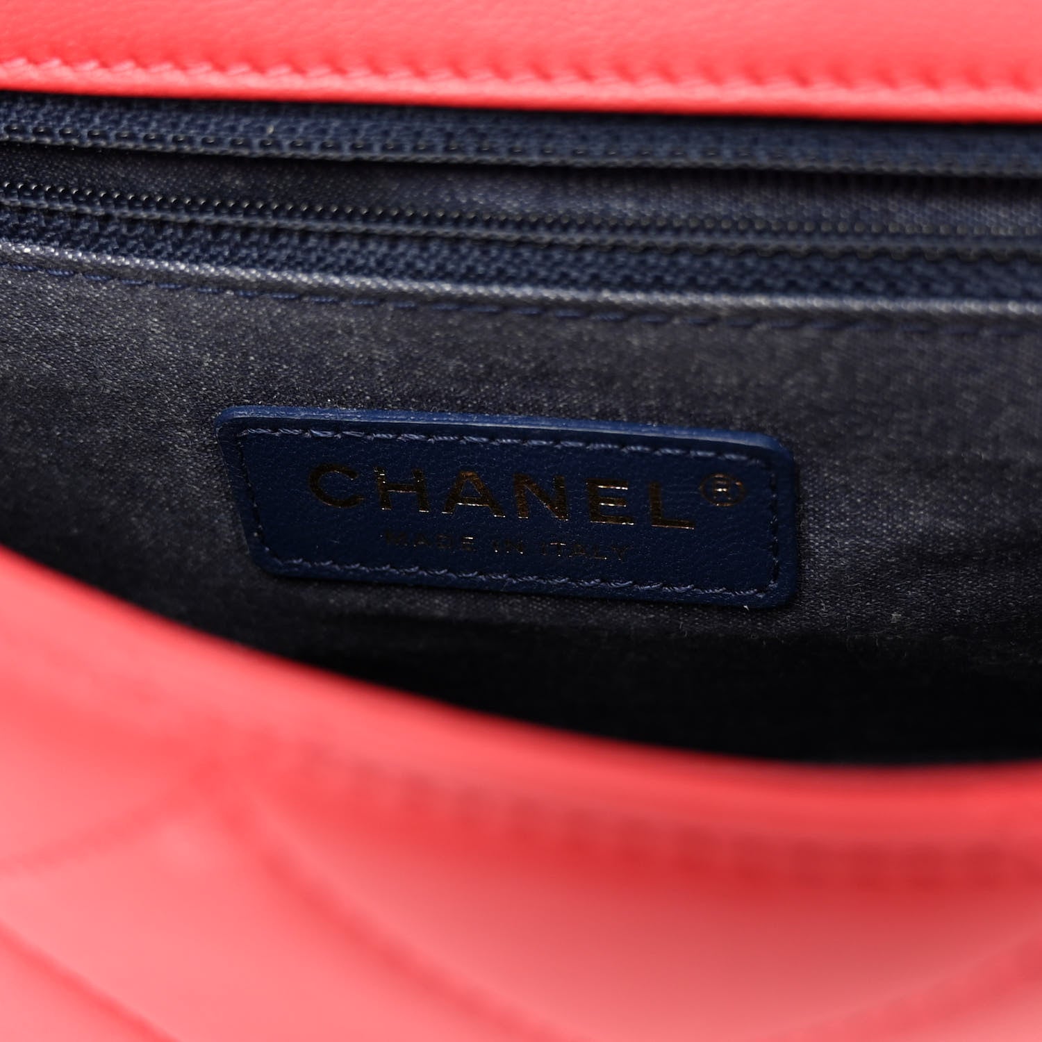 Chanel Lambskin Quilted Resin Bi-Color Chain Flap Bag Red 6 of 11