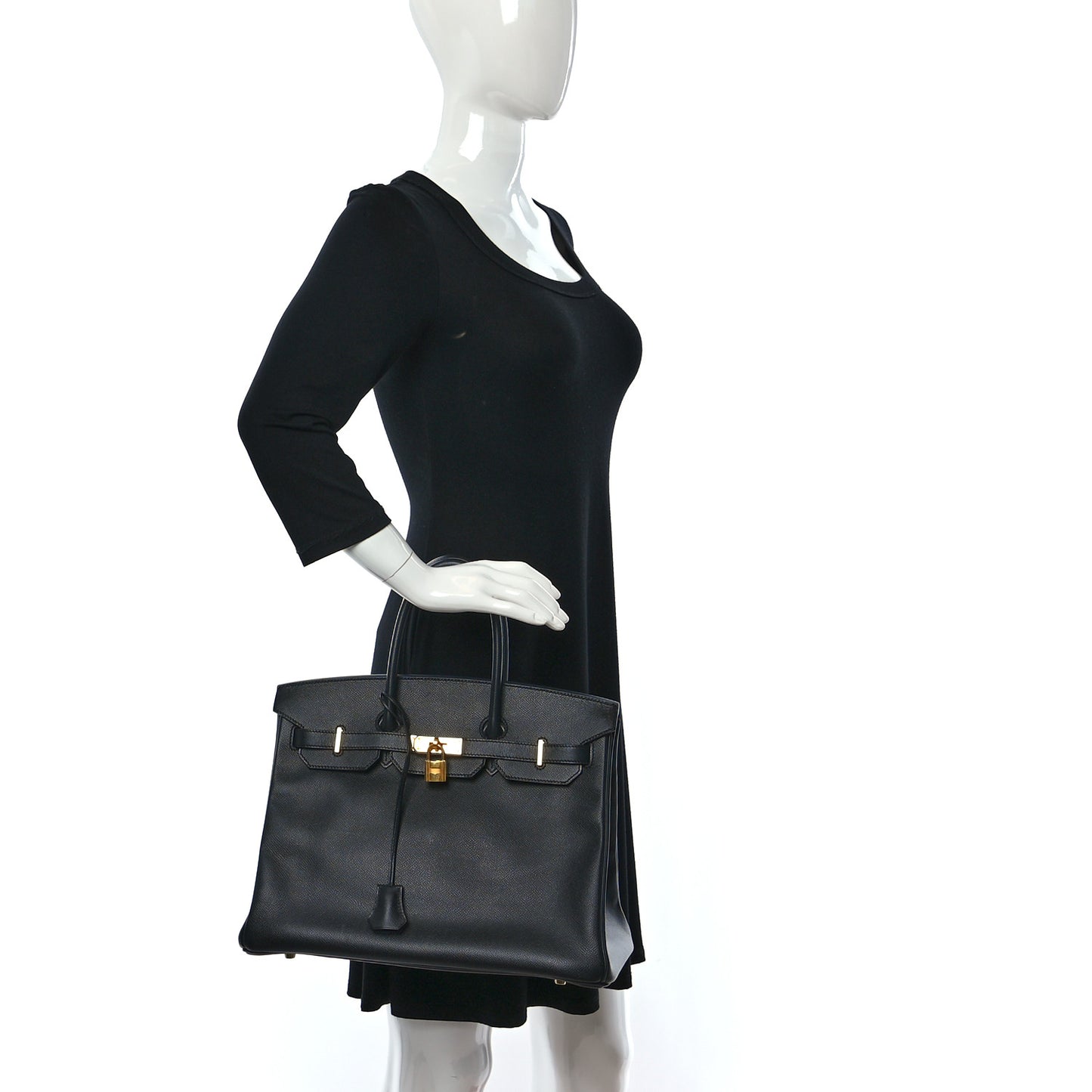 Epsom Horseshoe Birkin 35 Black Bleu Nuit