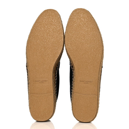 Saint Laurent Canvas Nappa Elba Light Logo Embroidered Espadrilles 43 Black 5 of 6