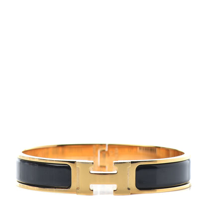 Hermes Enamel Narrow Clic Clac H Bracelet GM Black 1 of 4