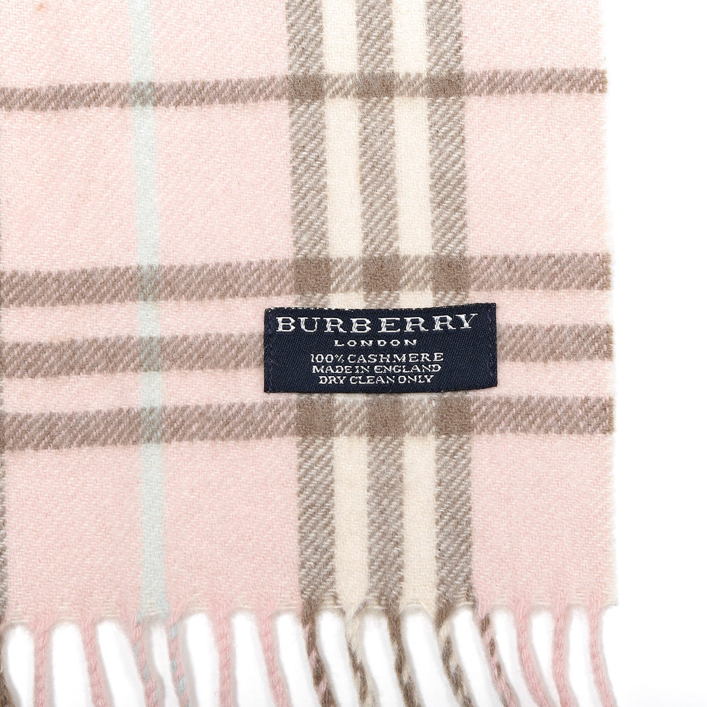 Cashmere Check Fringe Scarf Pink