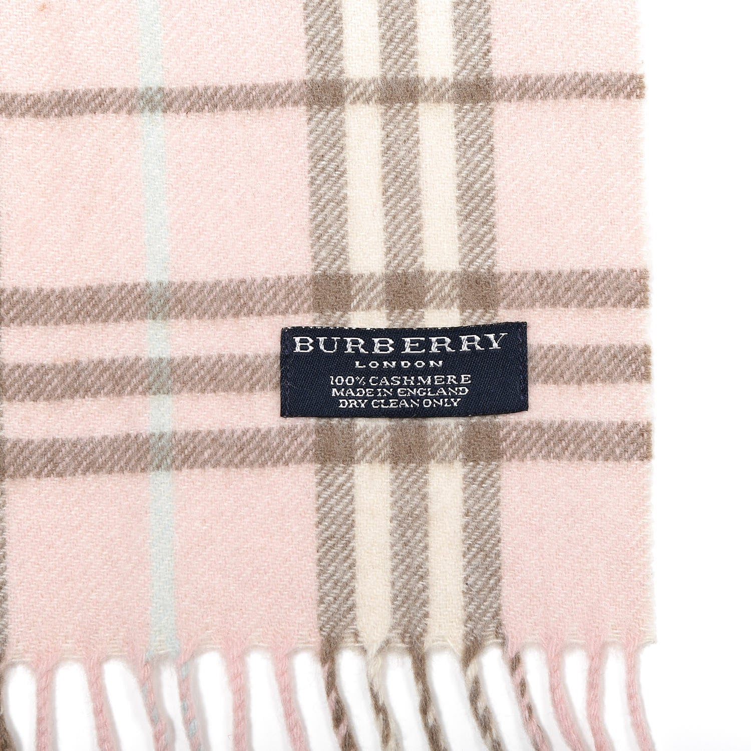 Burberry Cashmere Check Fringe Scarf Pink 3 of 3