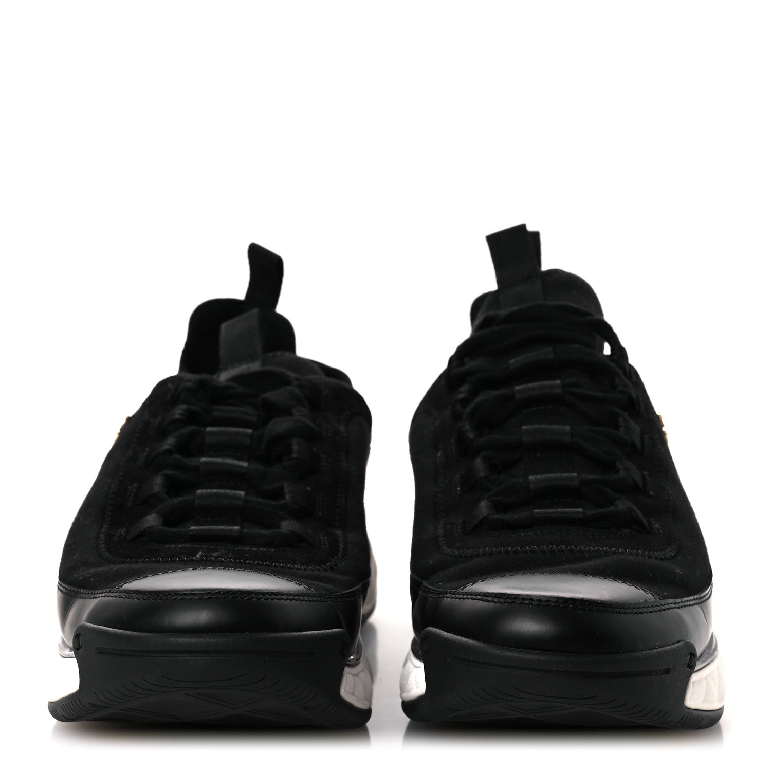 Chanel Velvet Calfskin Mixed Fibers CC Sneakers 40.5 Black 3 of 11