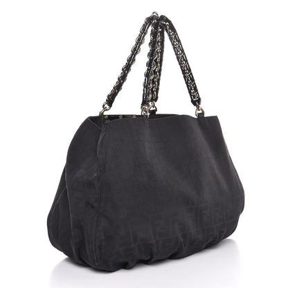 Fendi Zucca Enamel Mia Tote Black 3 of 8