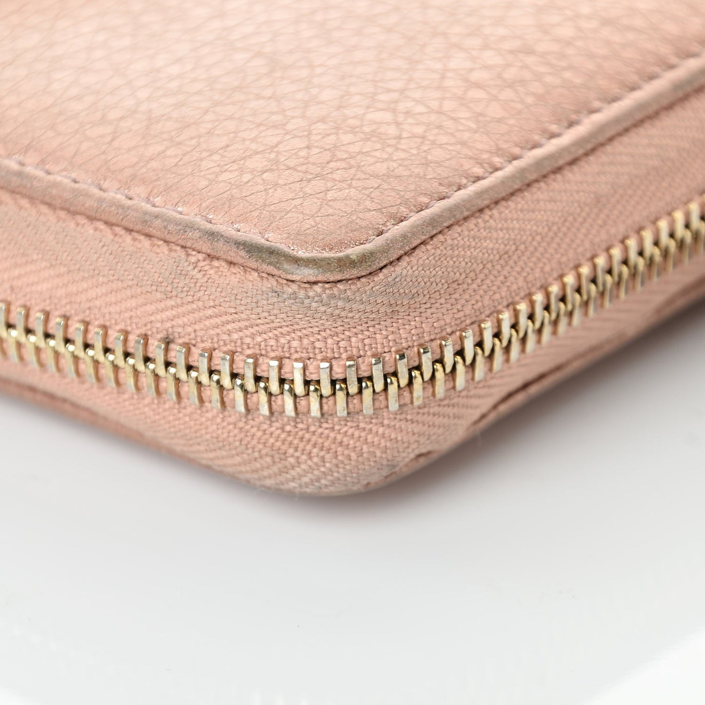 Metallic Calfskin Soho Zip Around Wallet Pink