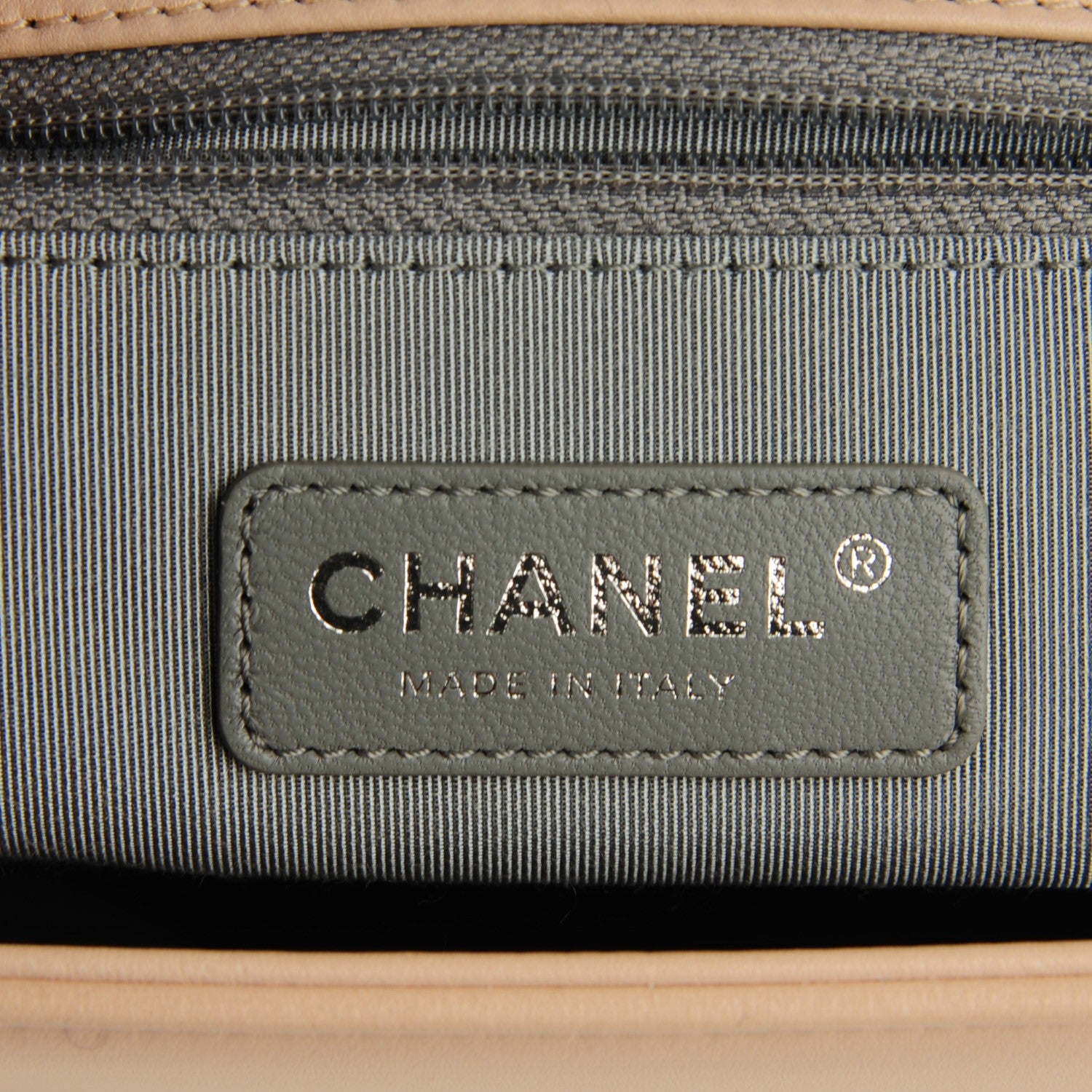 Chanel Calfskin Chevron New Medium Boy Flap Beige 6 of 8