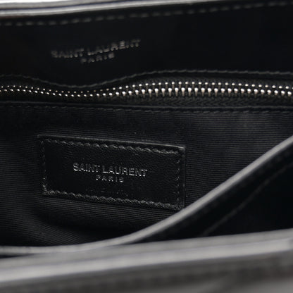Saint Laurent Calfskin Y Quilted Monogram Toy Loulou Crossbody Bag Black 6 of 13