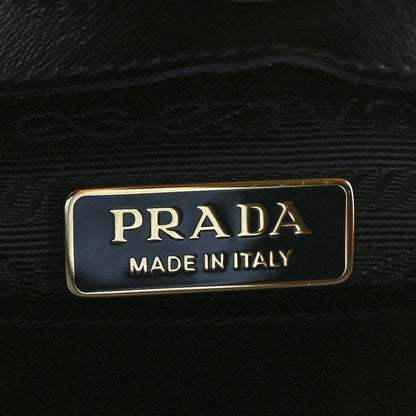 Prada Saffiano Lux Logo Embossed Large Shoulder Tote Handbag Black 7 of 11