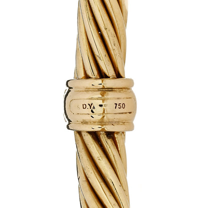David Yurman 18K Yellow Gold Diamond 7mm Cable Classics Single Station Bracelet 3 of 3
