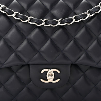 Chanel Lambskin Quilted Jumbo Double Flap Navy 8 of 10