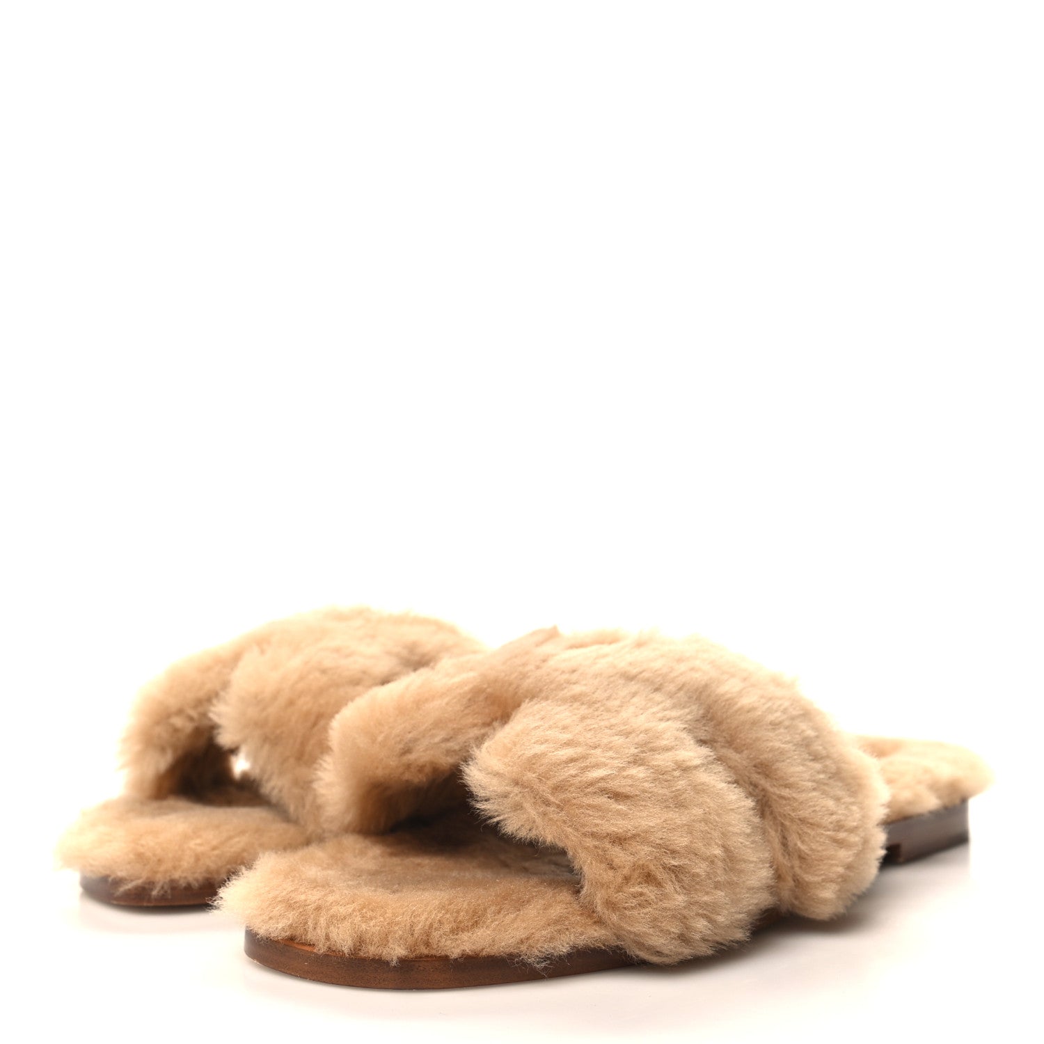 Hermes Woolskin Oran Sandals 39 Beige Argile 3 of 8