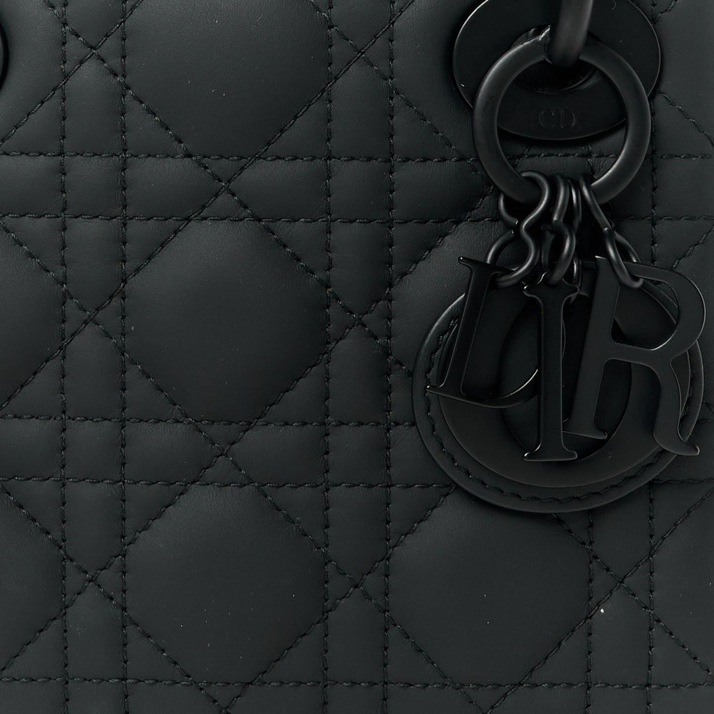 Ultra Matte Calfskin Cannage Mini Lady Dior Black