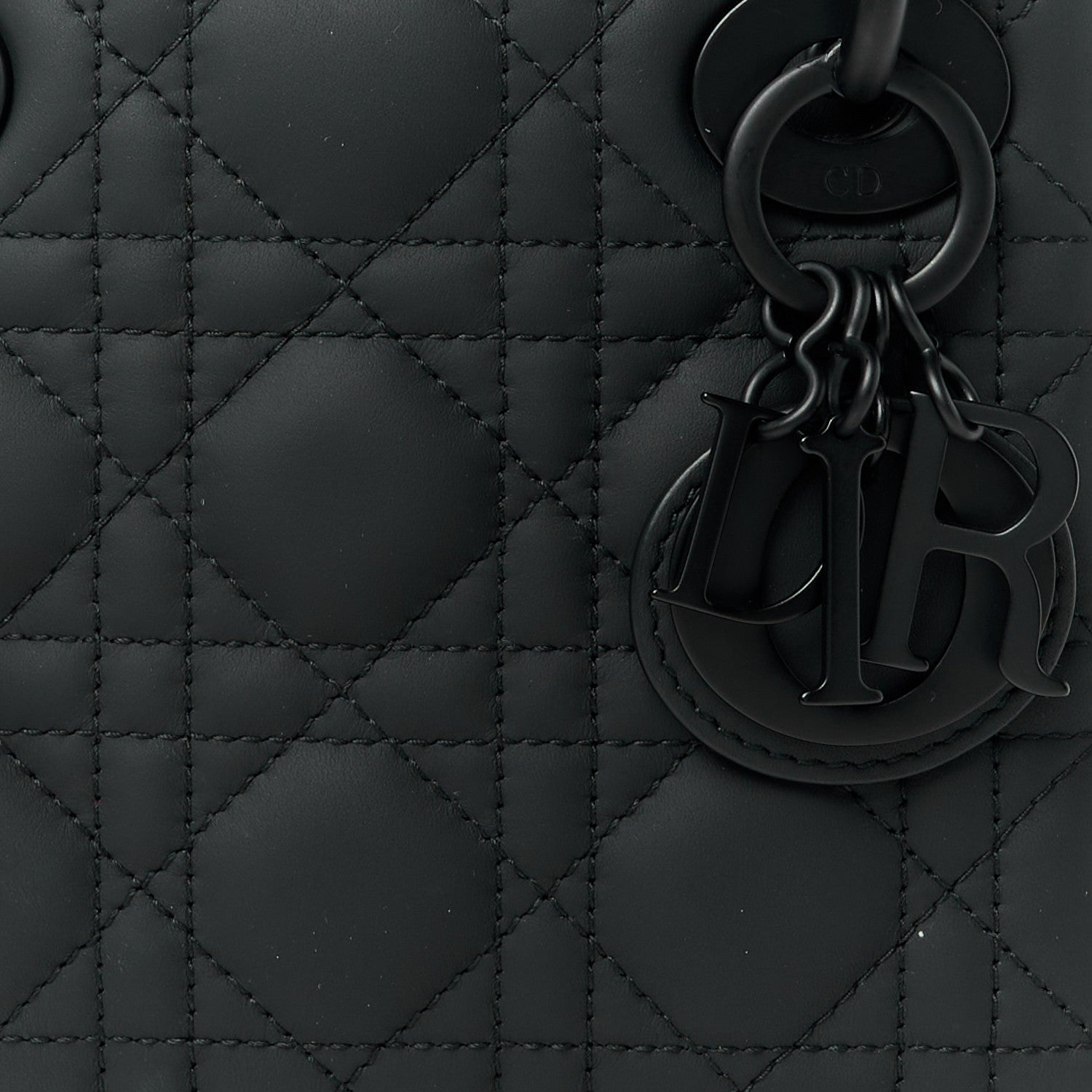 Christian Dior Ultra Matte Calfskin Cannage Mini Lady Dior Black 8 of 10