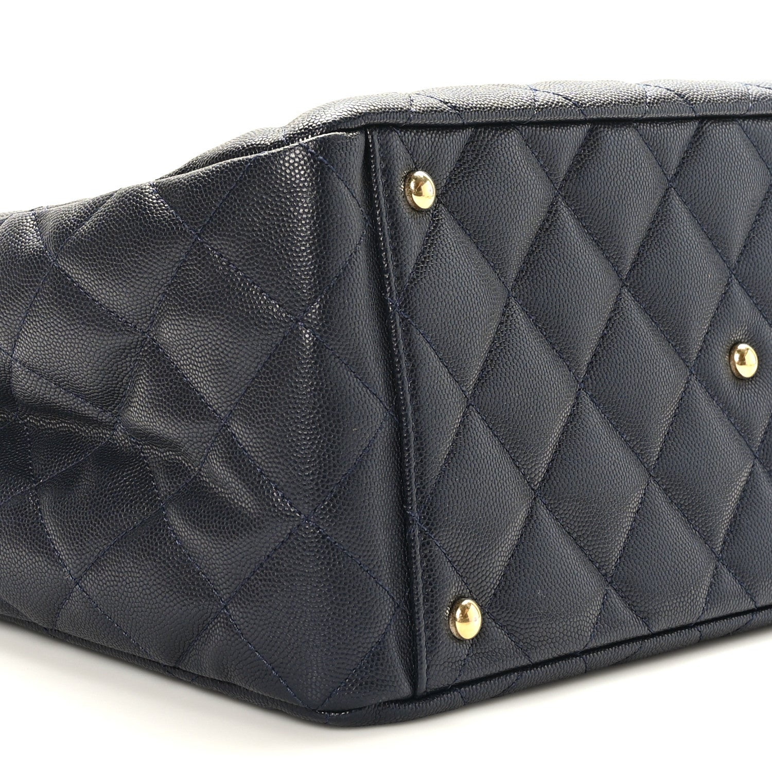 Chanel Caviar Quilted Small Shopping Tote Navy Blue 5 of 19