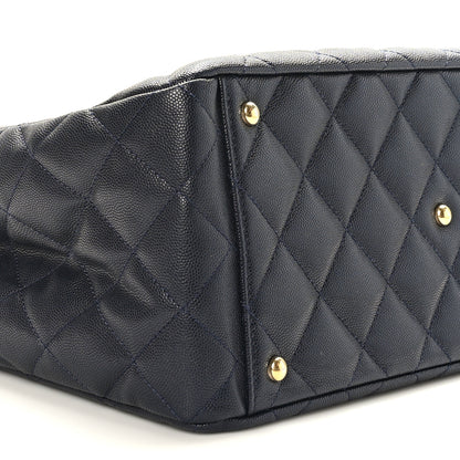 Chanel Caviar Quilted Small Shopping Tote Navy Blue 5 of 19
