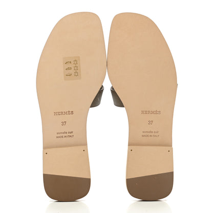 Hermes Epsom Oran Sandals 37 Etoupe 5 of 9
