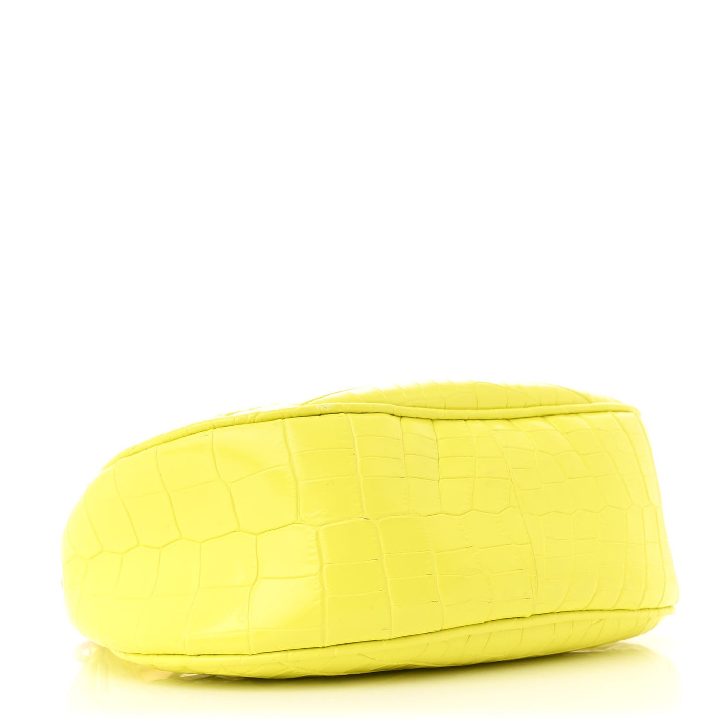 Calfskin Crocodile Embossed Mini Bianca Hobo Acid Yellow