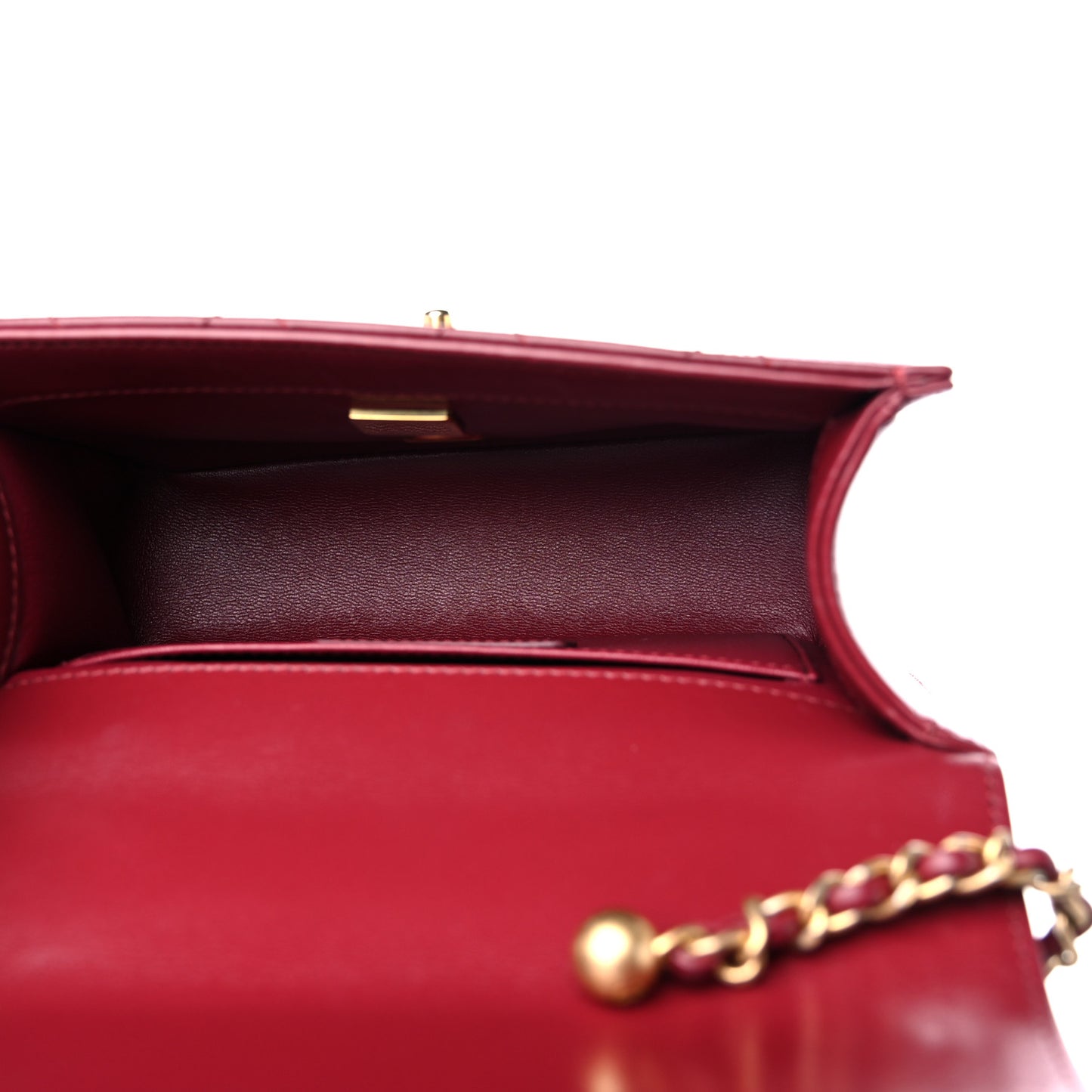 Calfskin Quilted Mini Perfect Fit Flap Burgundy