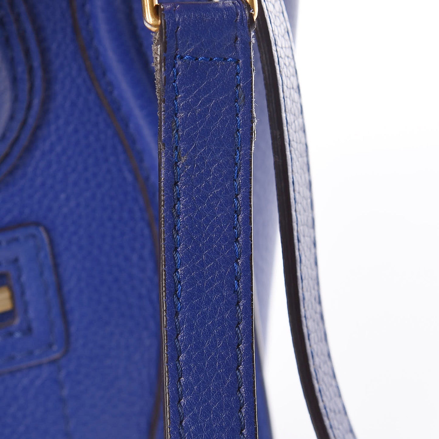 Drummed Calfskin Nano Luggage Indigo