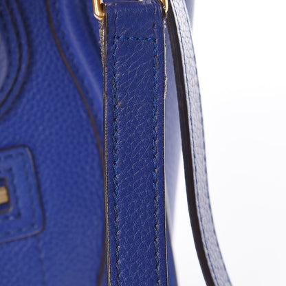 Celine Drummed Calfskin Nano Luggage Indigo 28 of 28