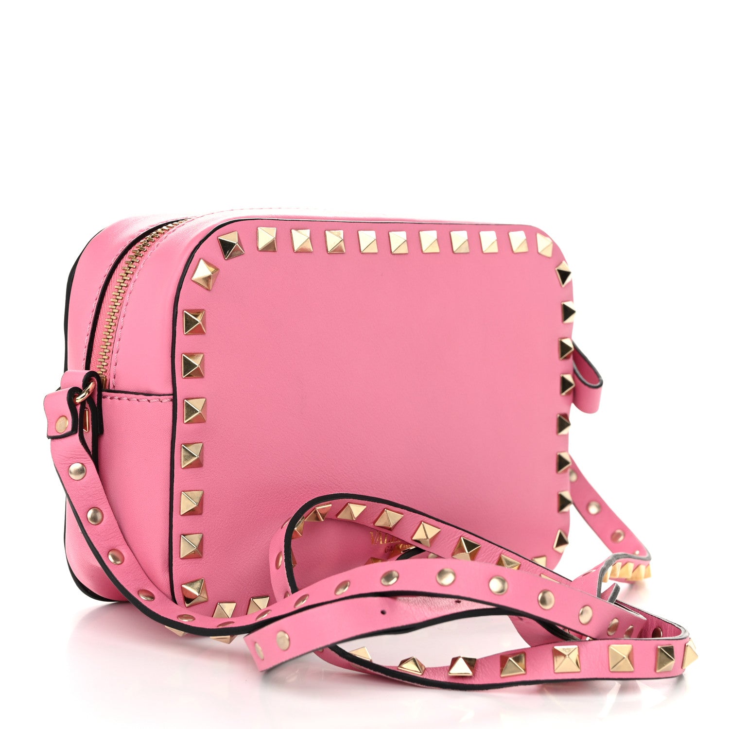 Valentino Garavani Calfskin Rockstud Camera Crossbody Bag Pink 3 of 10
