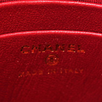 Chanel Patent Calfskin Quilted Shiny Coco Clutch With Chain Red 6 of 11