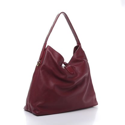 Gucci Deerskin Large Hip Bamboo Hobo Raspberry Candy 3 of 12