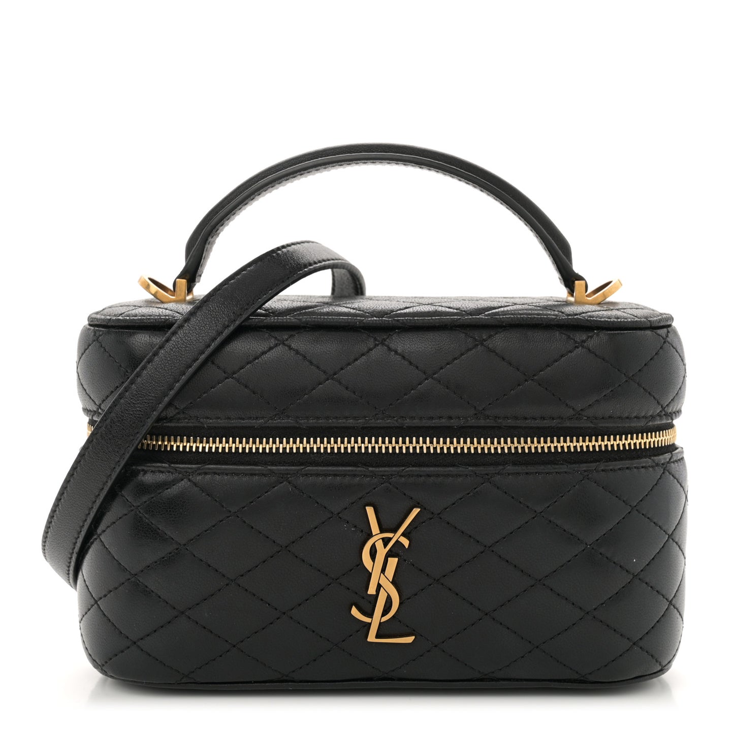 Lambskin Quilted Mini Gaby Vanity Case Black