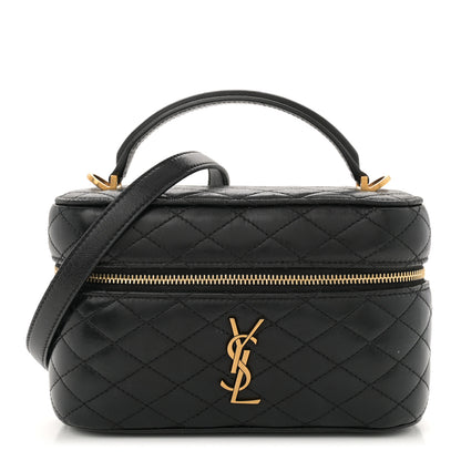 Saint Laurent Lambskin Quilted Mini Gaby Vanity Case Black 1 of 13