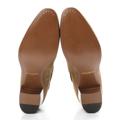 Saint Laurent Suede Womens Blake Ankle Boots 38.5 New Sigaro 5 of 10