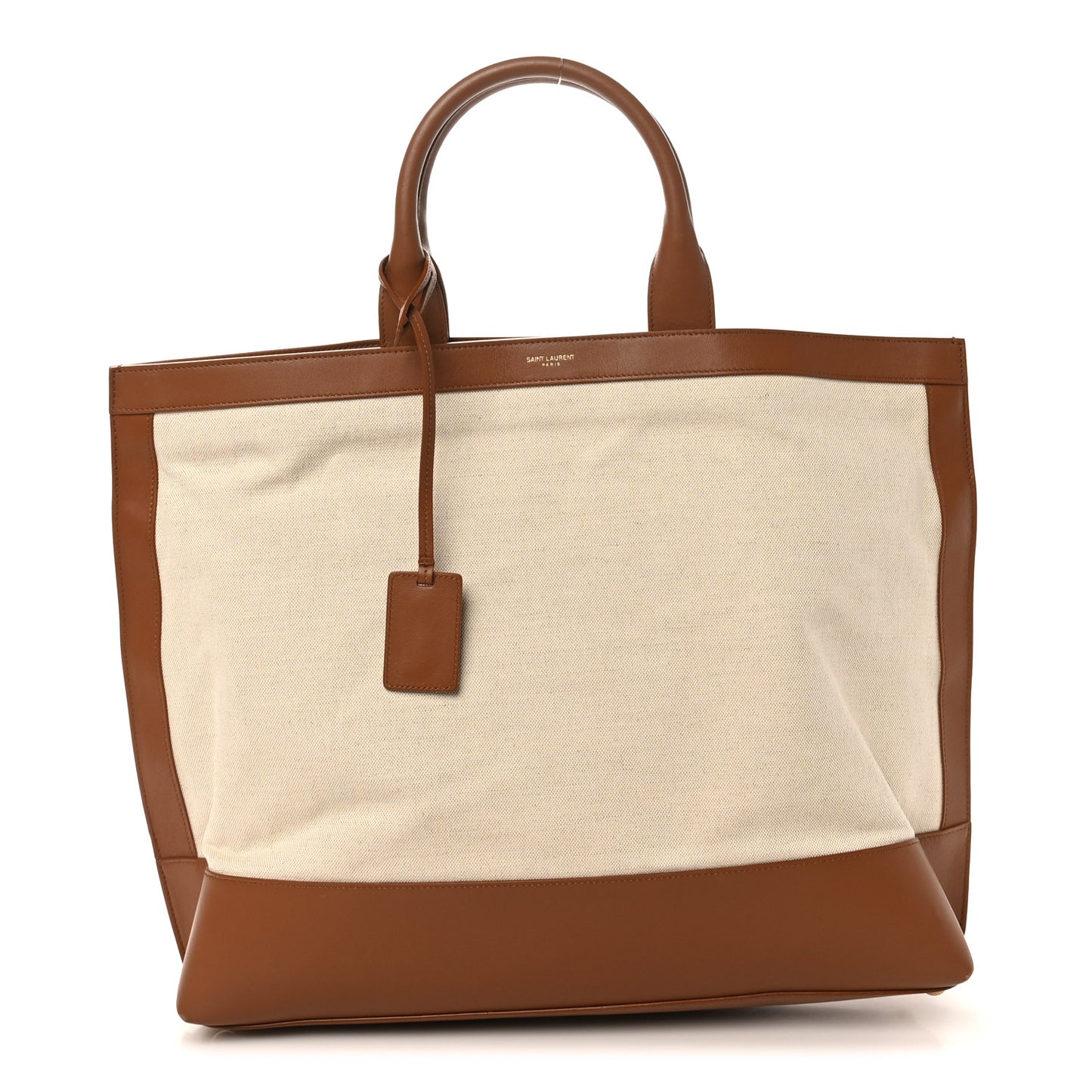 Calfskin Linen Two Tone Cabas Tote Beige
