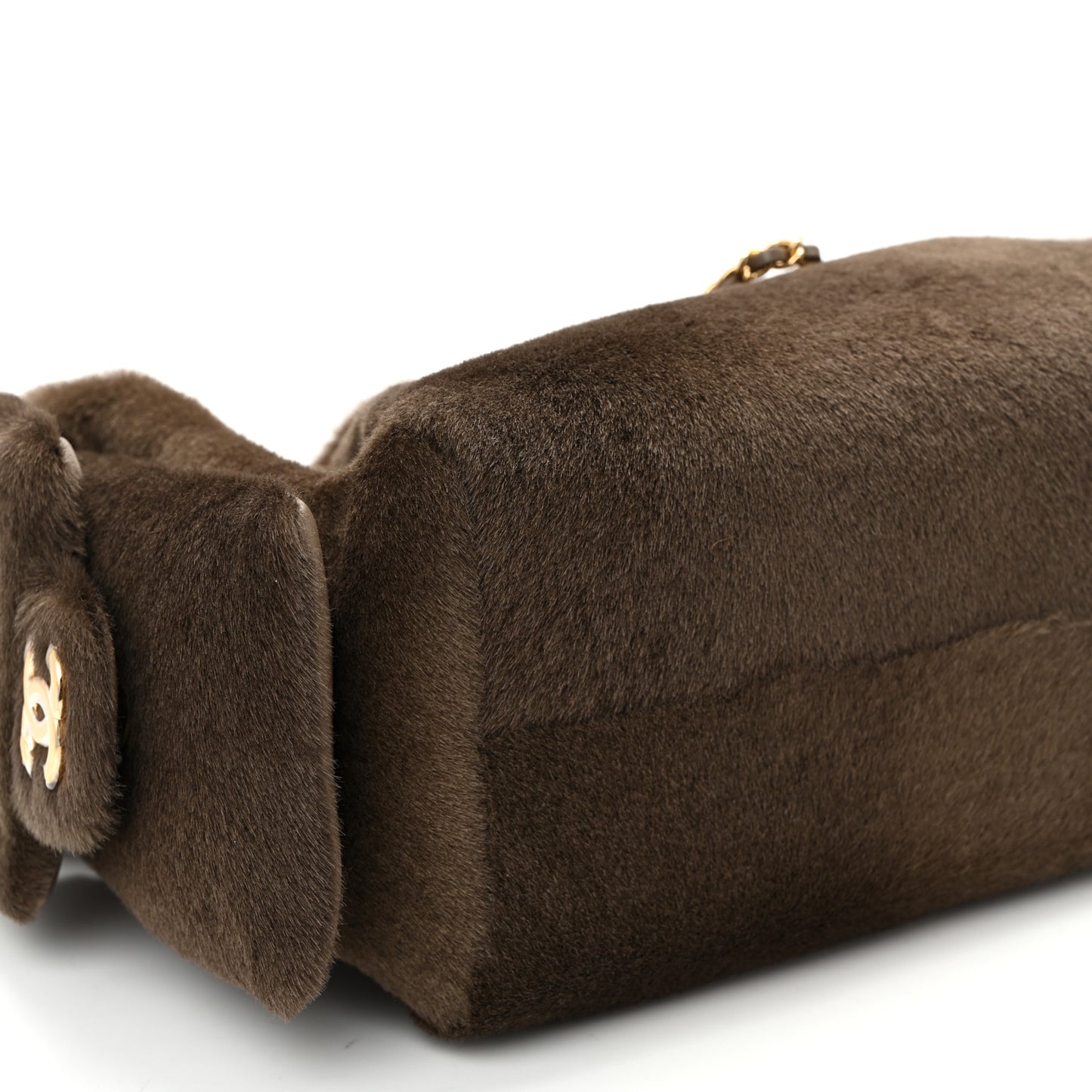 Pony Hair Mini Chanel 25 Handbag Dark Khaki